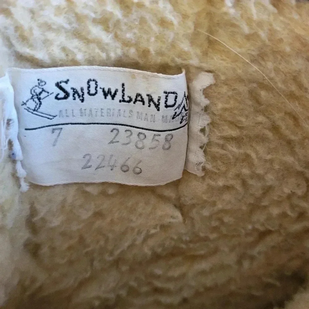 Vintage 60s/70s Snowland Leather Sherpa Faux Fur Lined Eskimo Winter Boots(7)